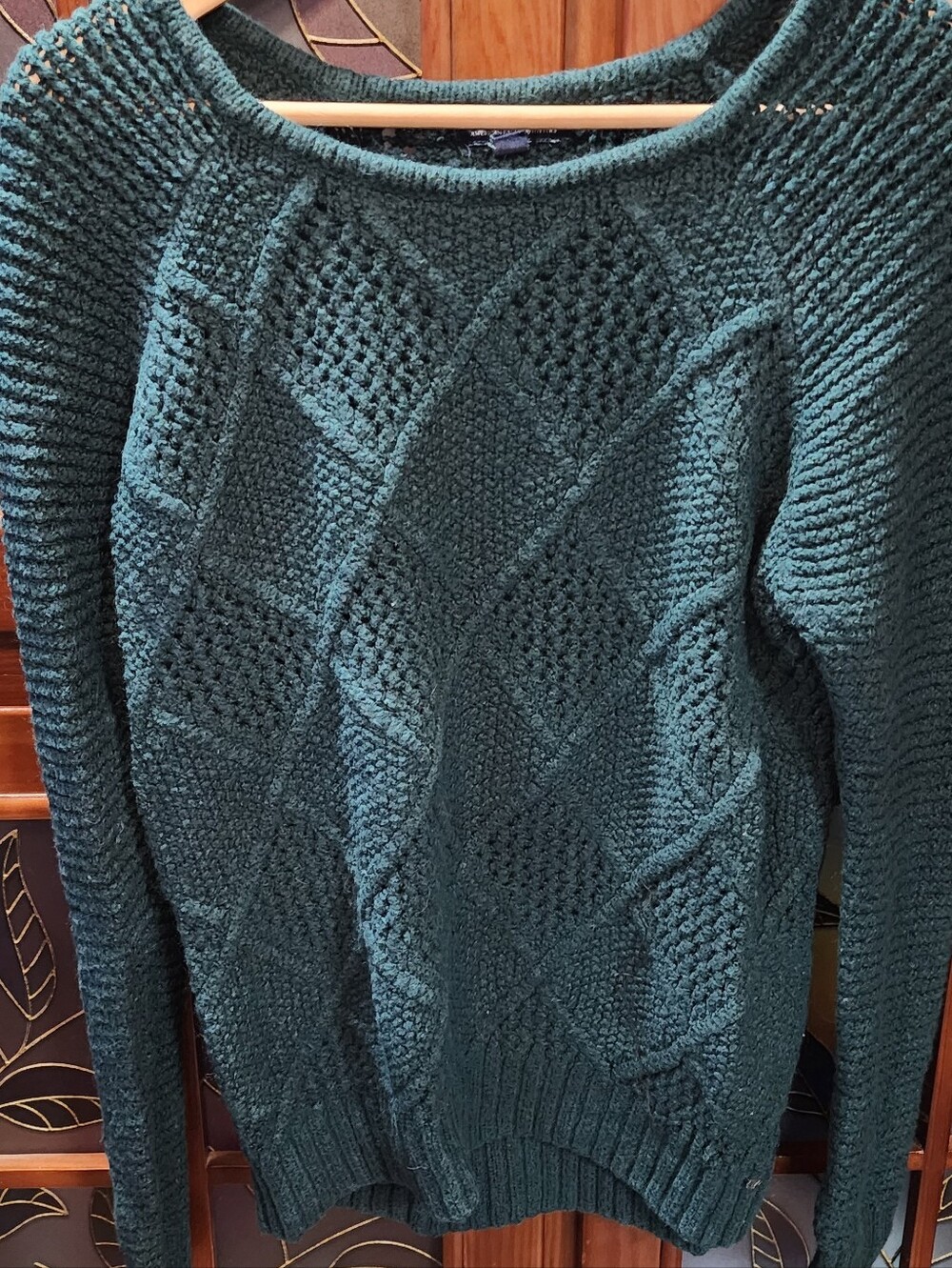 American Eagle Outfitters Teal Crewneck Knit Sweater